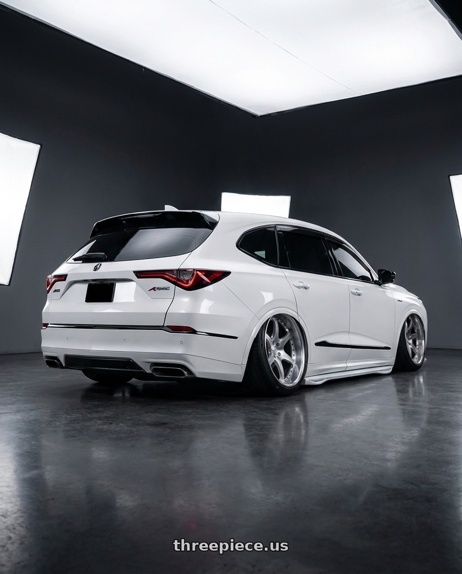 2026 ACURA MDX A-SPEC PATESAW15 with Heritage Wheel KOTA wheels rear three quarter view extreme stretch tires