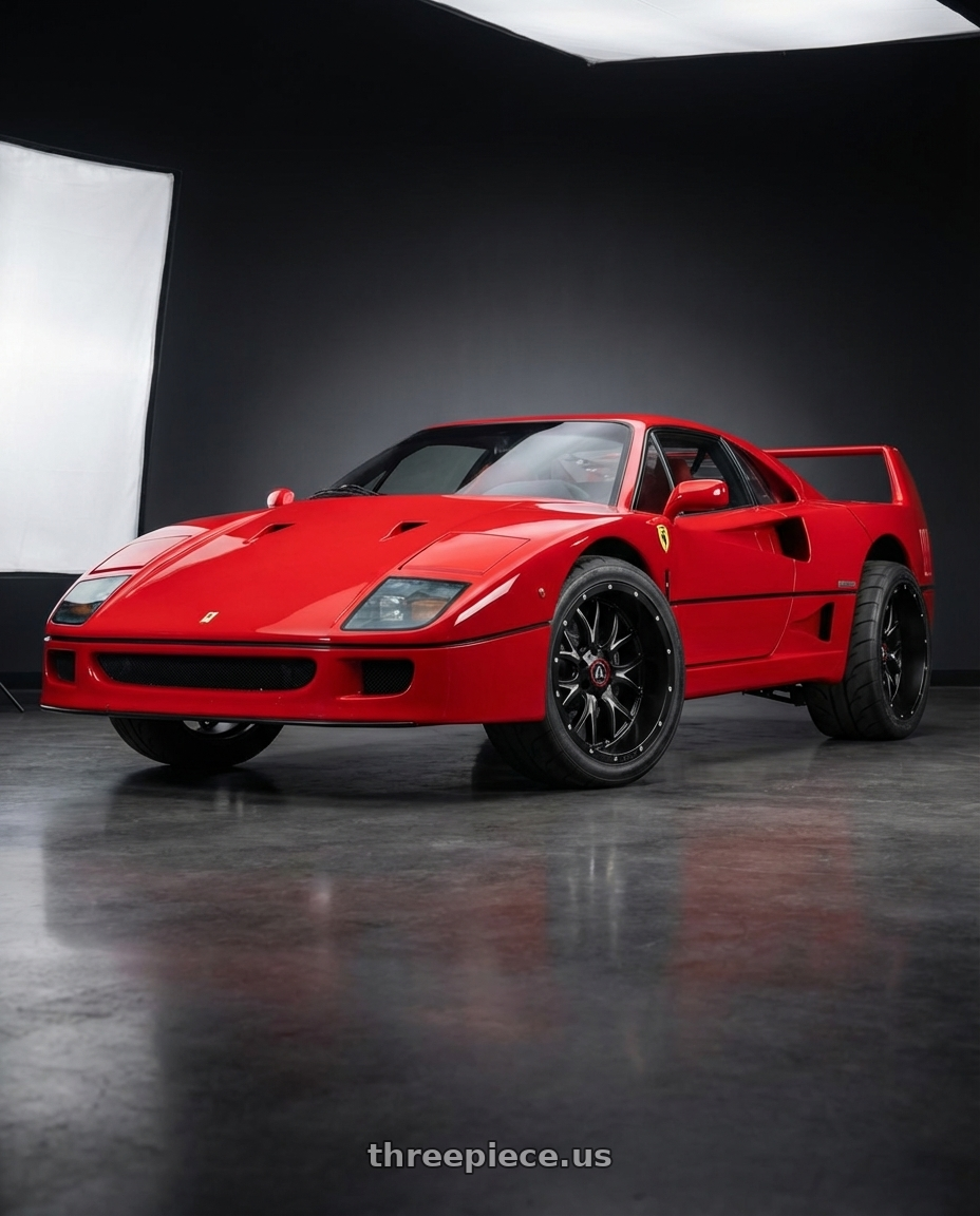 1990 Ferrari F40 with Asanti Off Road AB807 CARBINE 6X139.7 22X10 -18 SATIN BLACK MILLED wheels