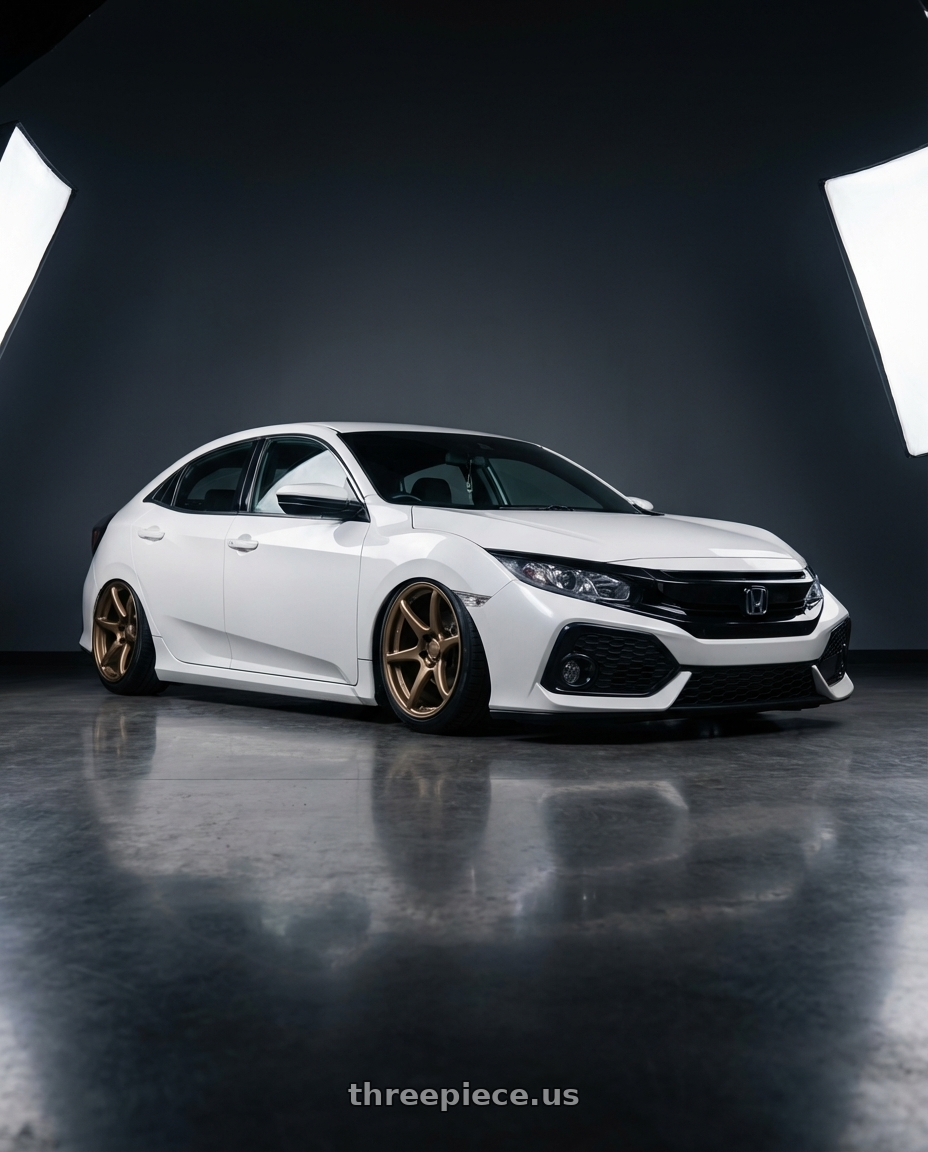 2024 Honda Civic with Kansei K11B Tandem 5x114.3 19x9.5 22 Bronze wheels