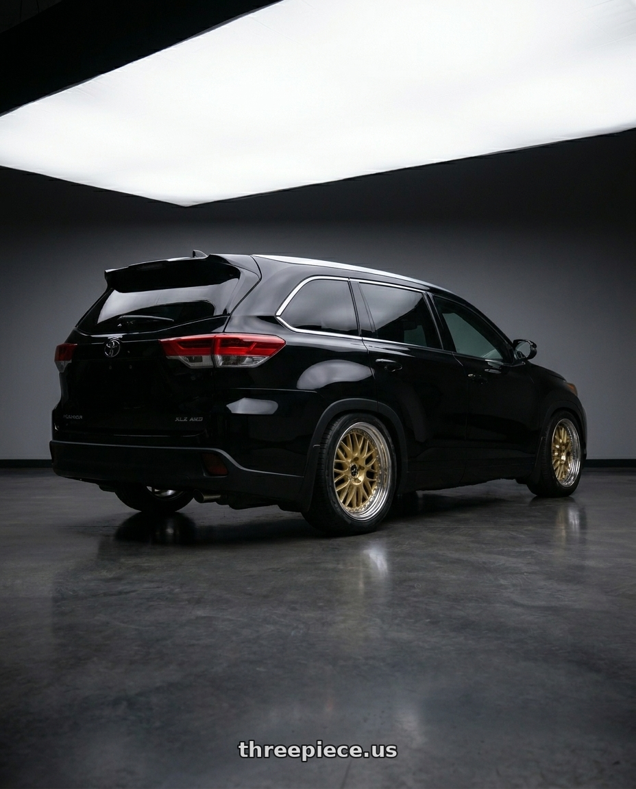 2018 toyota highlander xle awd with Work VS-XX wheels rear three quarter view slight stretch tires