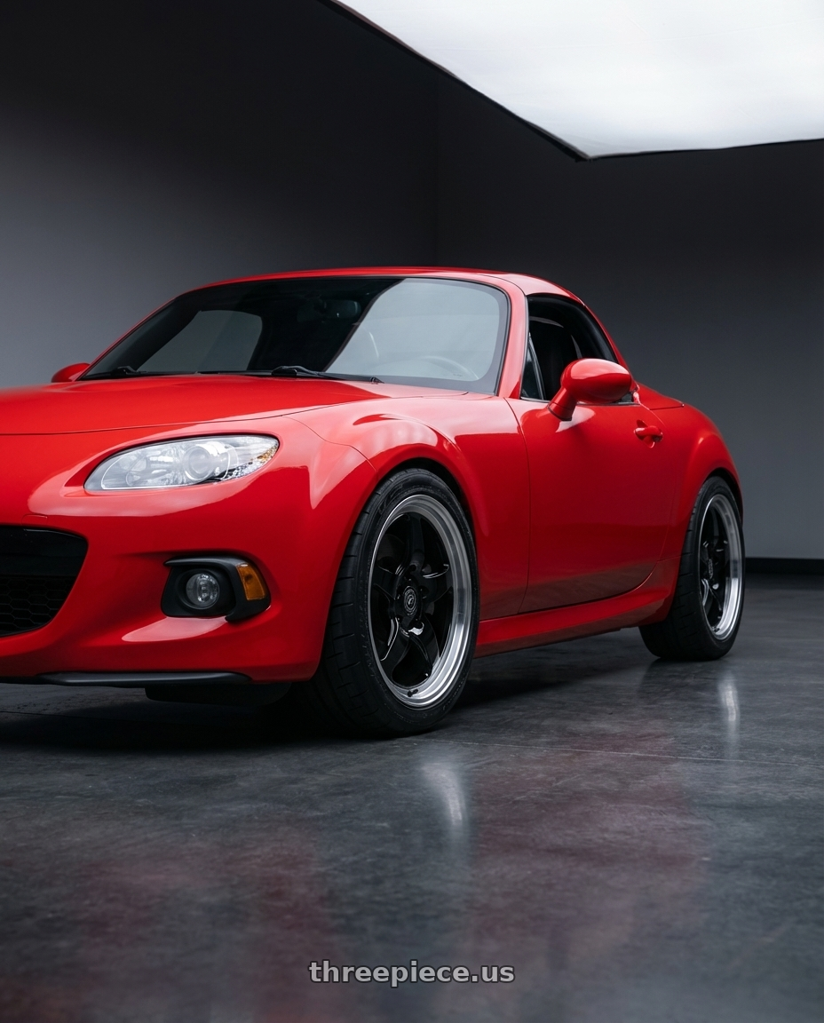 2012 Mazda MX-5 Miata NC with Forgestar D5 Drag 5x114.3 17x7 +6 Gloss Black Machined wheels