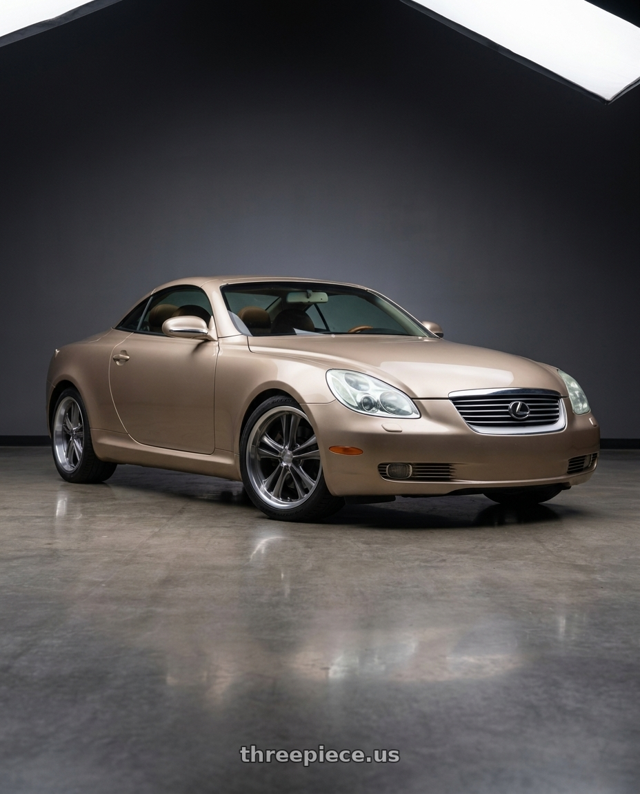 2003 Lexus SC430 Egyptian Sand with Foose 1PC F097 KNUCKLE 5X114.3 18X9.5 +1 CHROME PLATED wheels