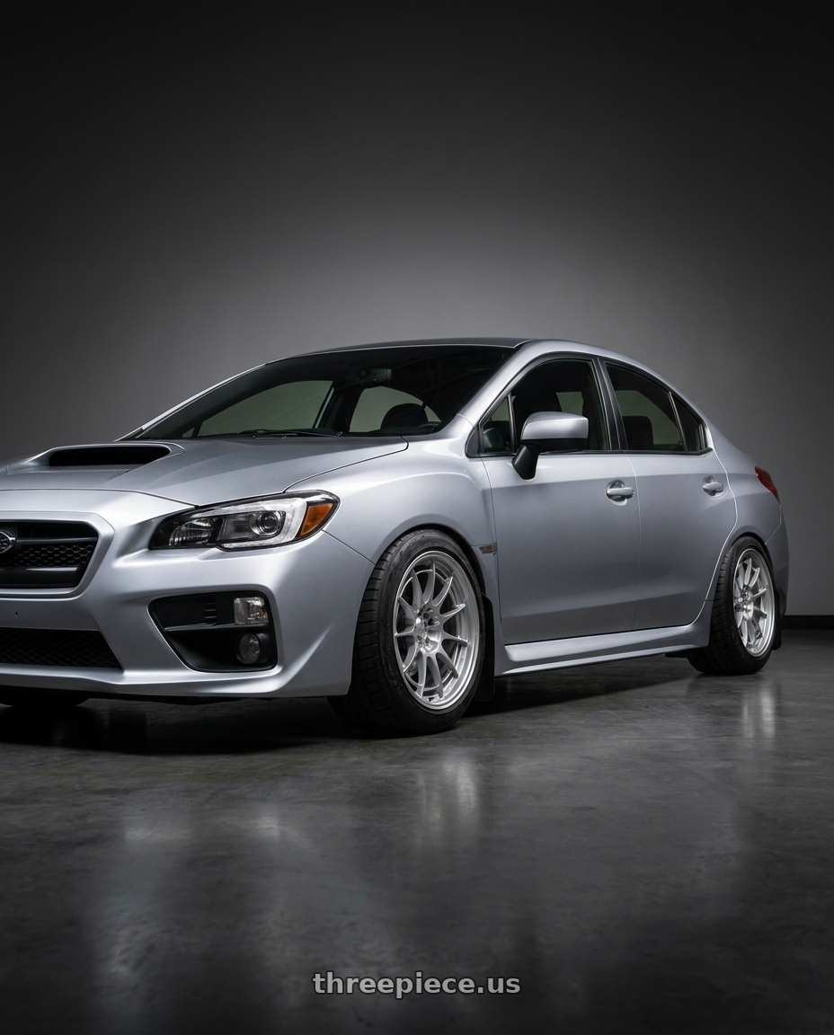 2015 Subaru wrx with Enkei NT03+M 5x114.3 18x8.5+38 Silver wheels