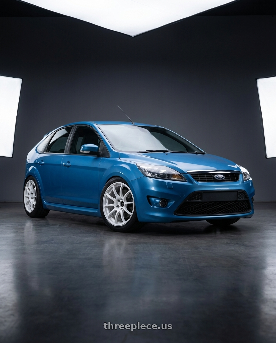 Ford Focus St 2009 with Advan Racing RSIII 5x112 18x7.5 +48 RACING WHITE METALLIC & RING wheels