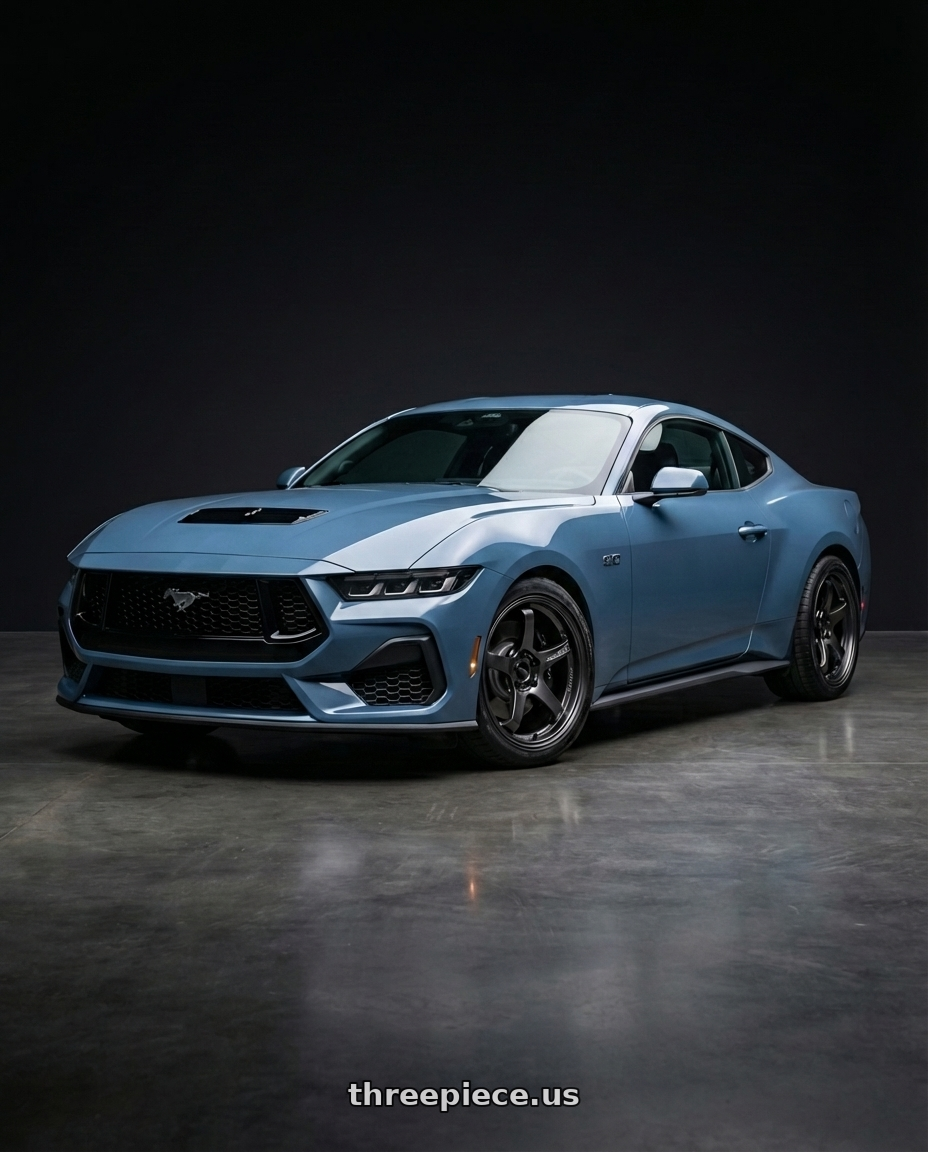 2024 Ford Mustang with Advan Racing GT BEYOND 5x114.3 19x9.5 +29 RACING SAND METALLIC wheels