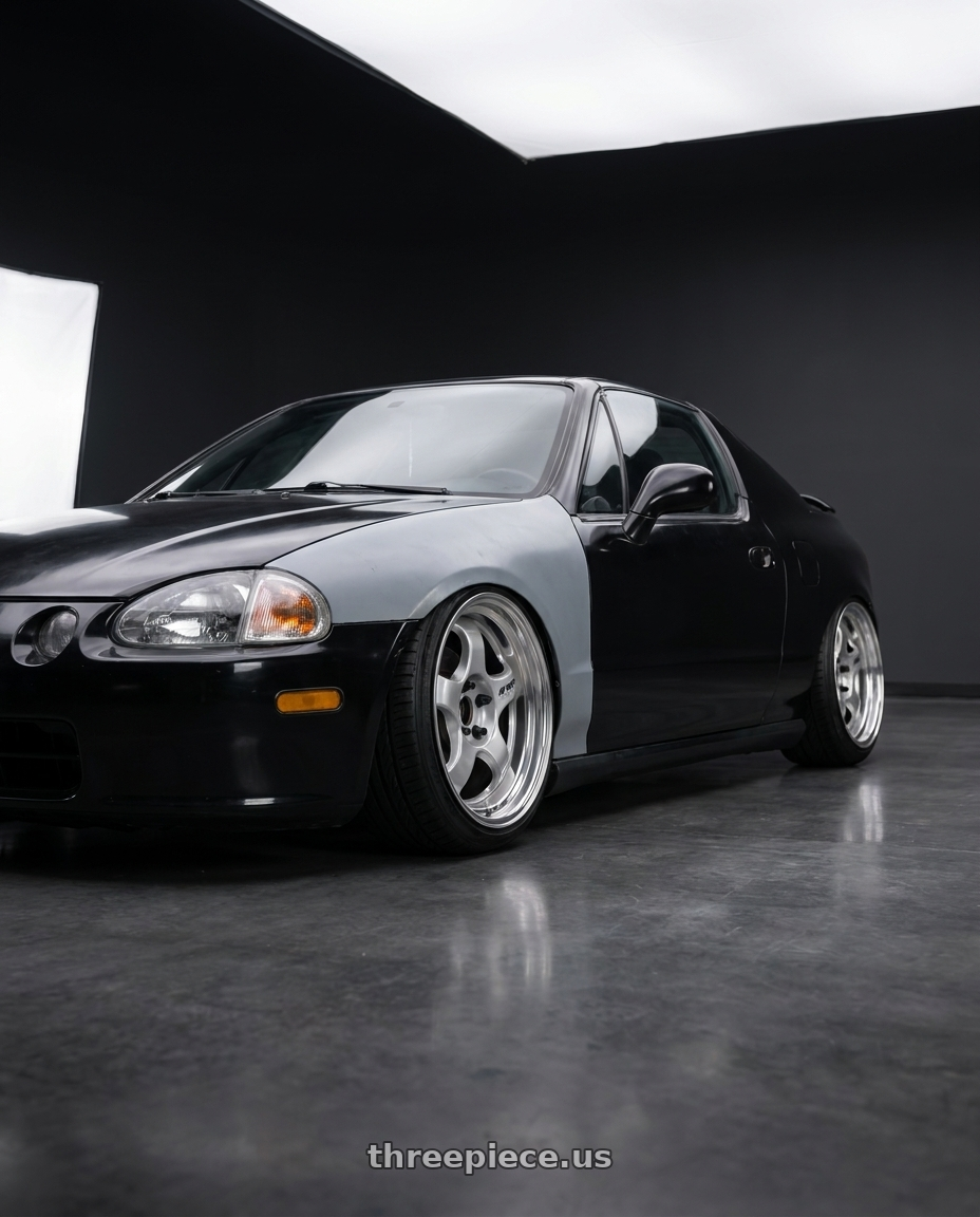 1993 honda del sol with Work Meister S1 2P 4x100 15x8+38 O Disk Silver wheels
