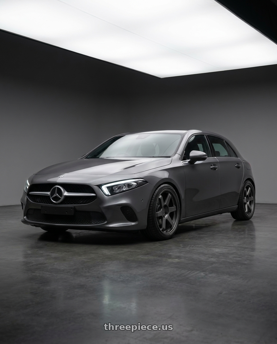 2018 Mercedes Benz A200 with 9six9 SIX-1 5x108 18X8.5 +35 Carbon Gray wheels