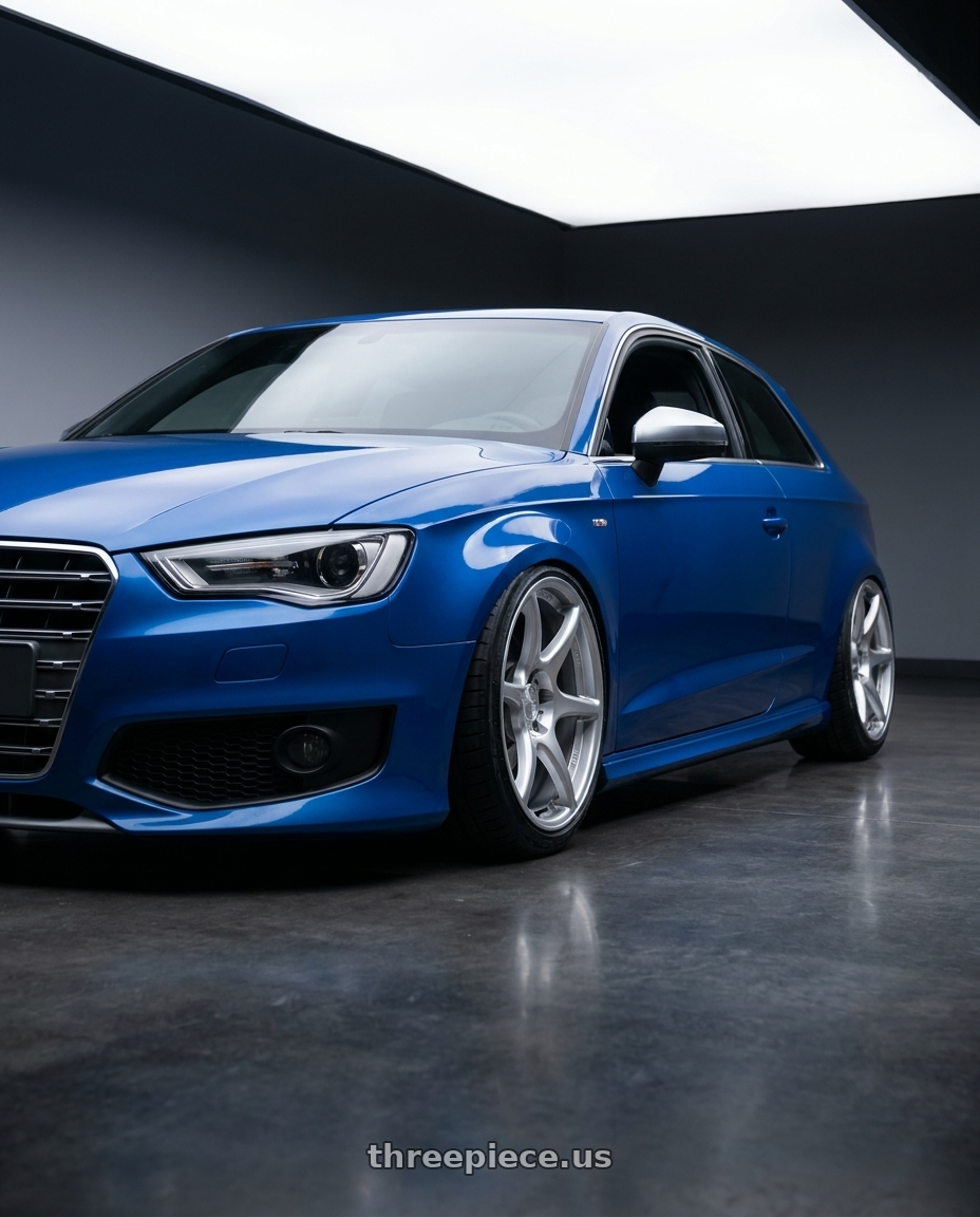 2019 Audi S3 8V with Kansei K11S Tandem 5X112 19x9.5 22 Hyper Silver wheels