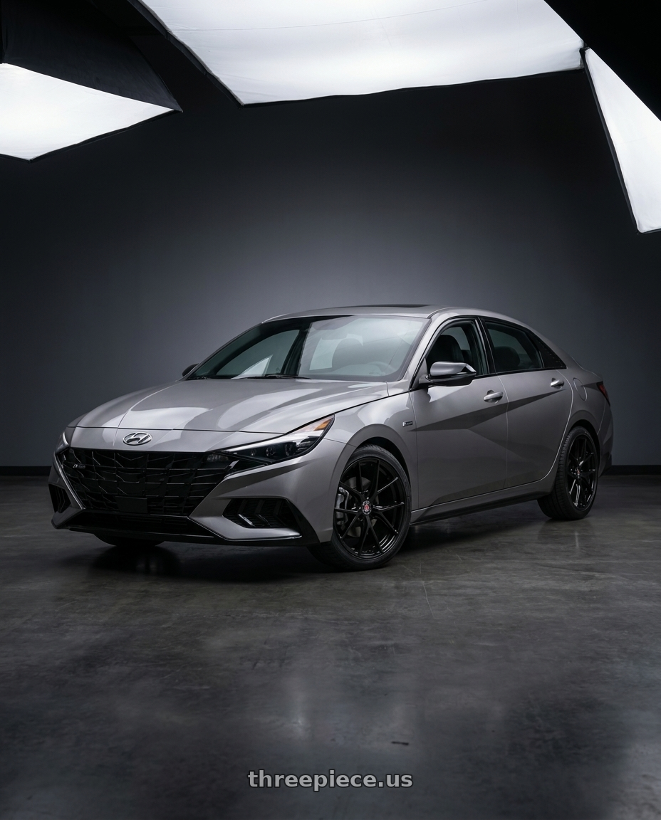 2023 Hyundai Elantra n line with Axe EX34 5x114 18X8+40 GLOSS BLACK wheels