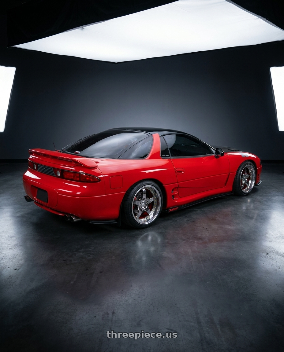 1995 mitsubushi 3000gt vr4 with Heritage Wheel EMPIRE wheels rear three quarter view slight stretch tires