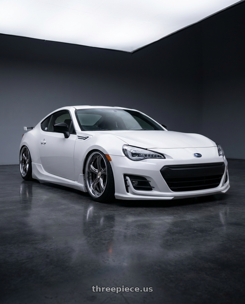 2020 subaru brz with Work Wheels VS-KF 5x100 18x9.5+35 Brilliant Silver Black L Disk FULL REVERSE wheels