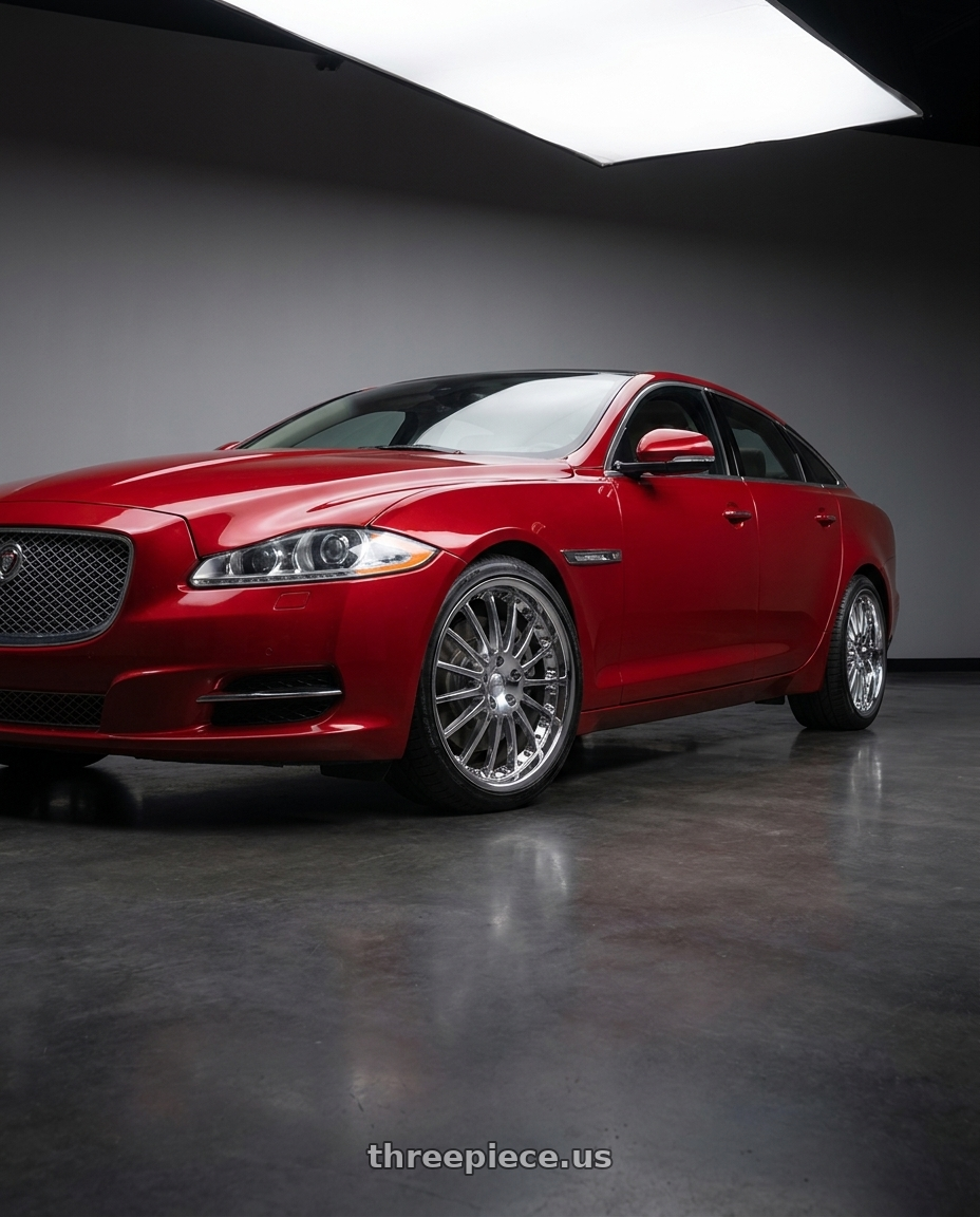 2014 Jaguar xj red with Coventry WHITLEY 5X108 17X8 +42 CHROME wheels