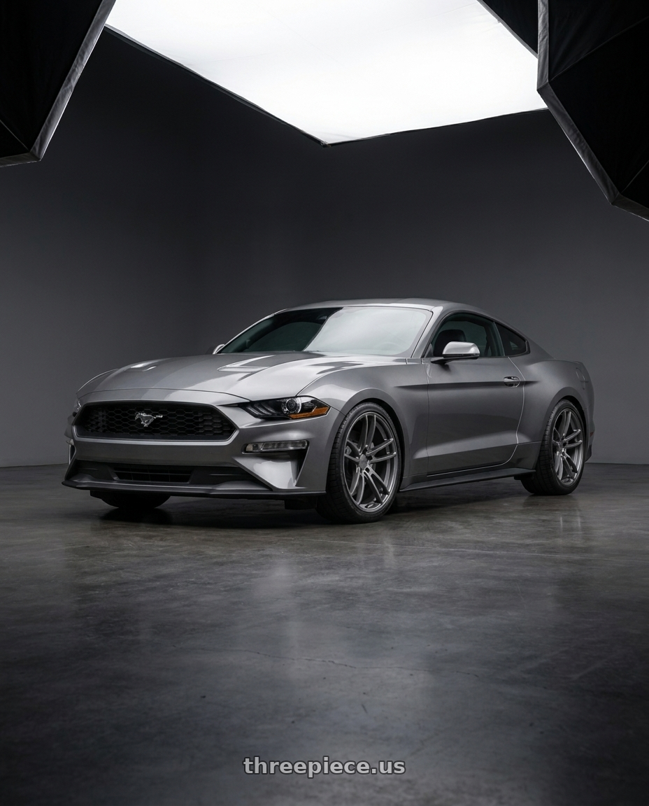 2021 Ford Mustang GT with American Racing AR941 MACH FIVE 5X114.3 20X10 +35 GRAPHITE wheels