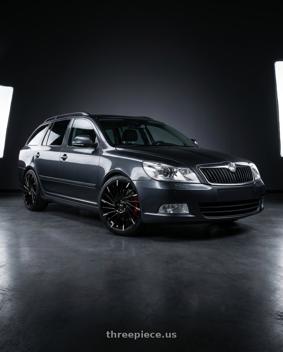 2009 Skoda Octavia with ECLIPSE 105 5X120 20x8.5 +38 GLOSS BLACK MILLED TIPS wheels