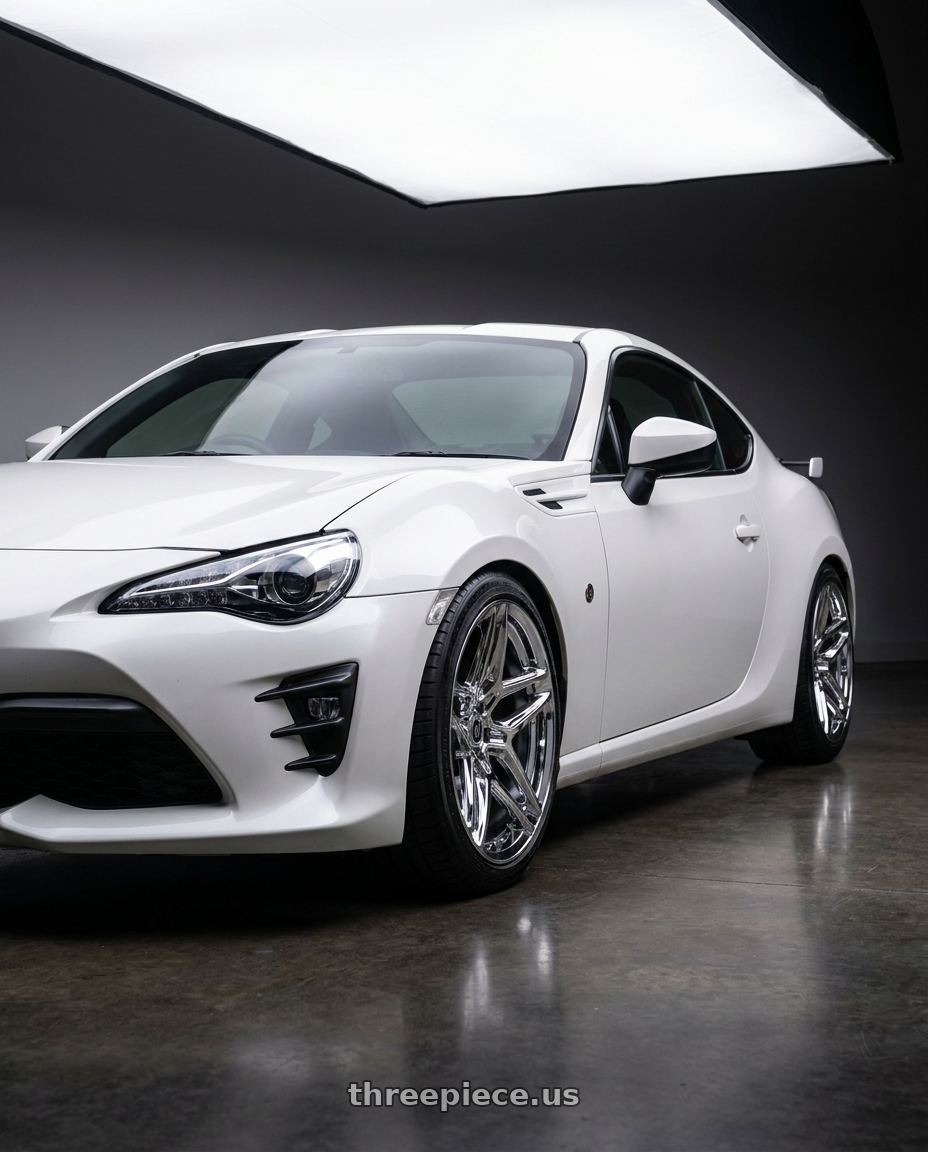 2017 Toyota 86 with Heritage Wheel EBISU MonoC 5x100 18x8.5+35 Chrome wheels