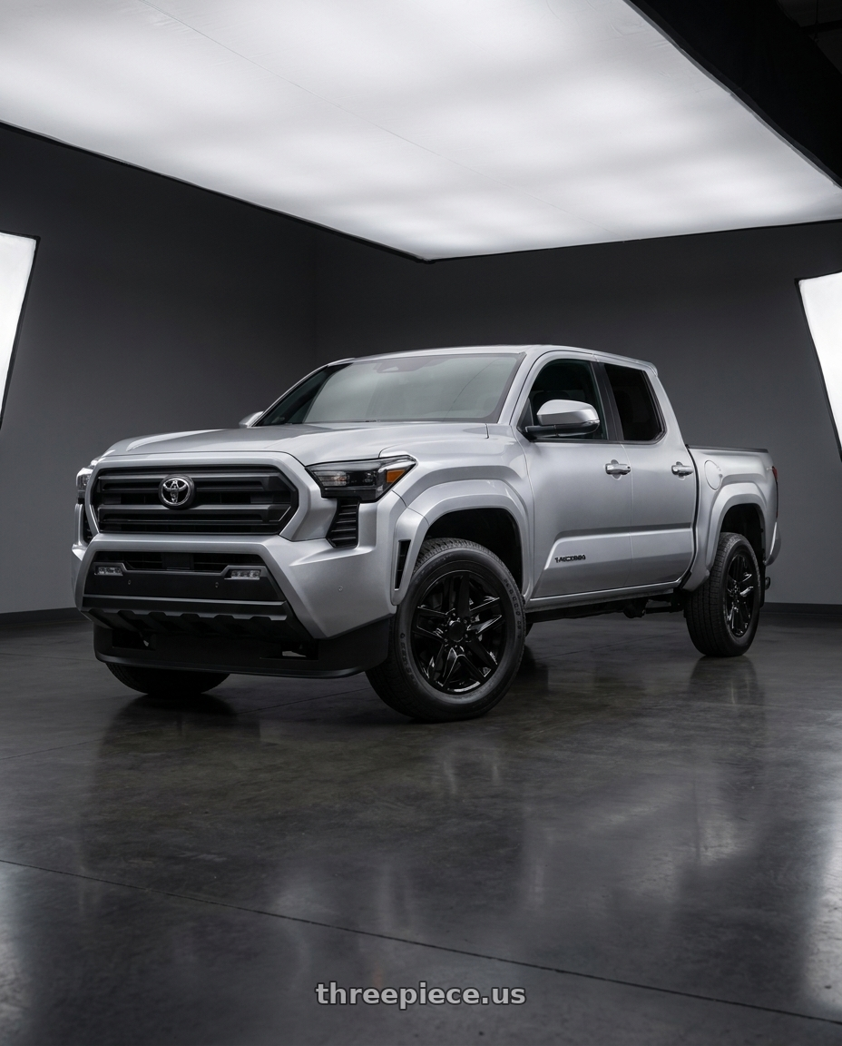 2024 Toyota Tacoma with OE Wheels CV34B 6x139.7 18x8.5+26 Black wheels