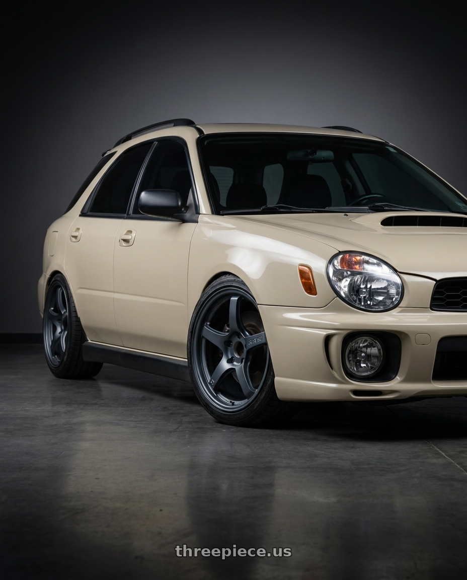 2002 Subaru Wrx with Gram Lights 57CR 5x100 18x7.5+50 Gunblue II wheels