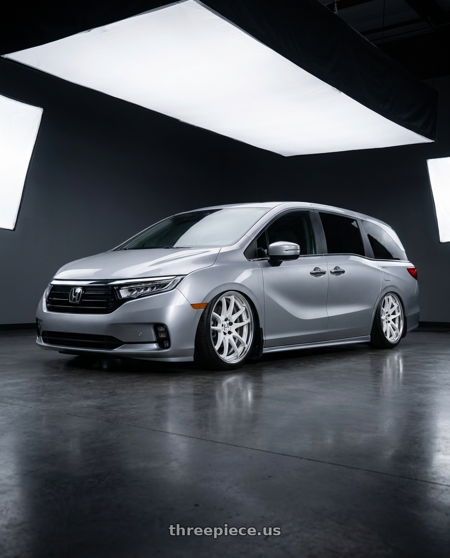 2024 honda odyssey with Work Cr 2P 5x120 20x8.0 +38 Gloss White wheels
