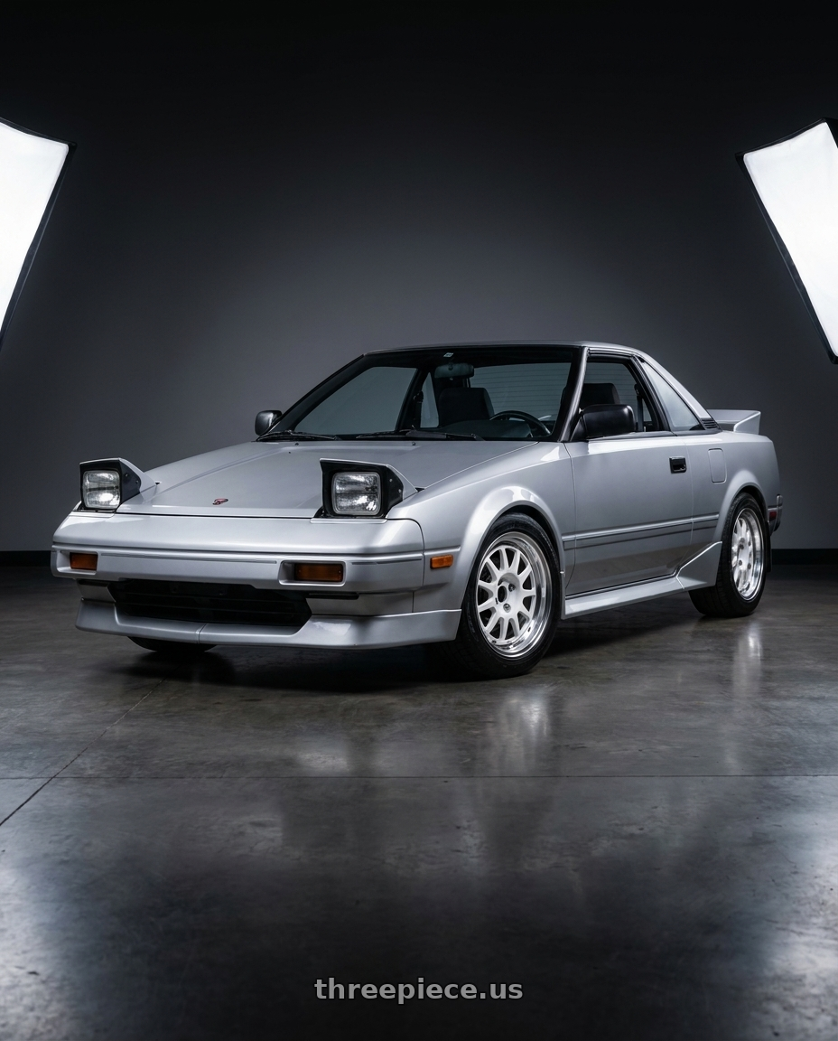 1986 toyota mr2 with WedsSport Racing 2-Piece 4x100 15x7.0+23 White wheels