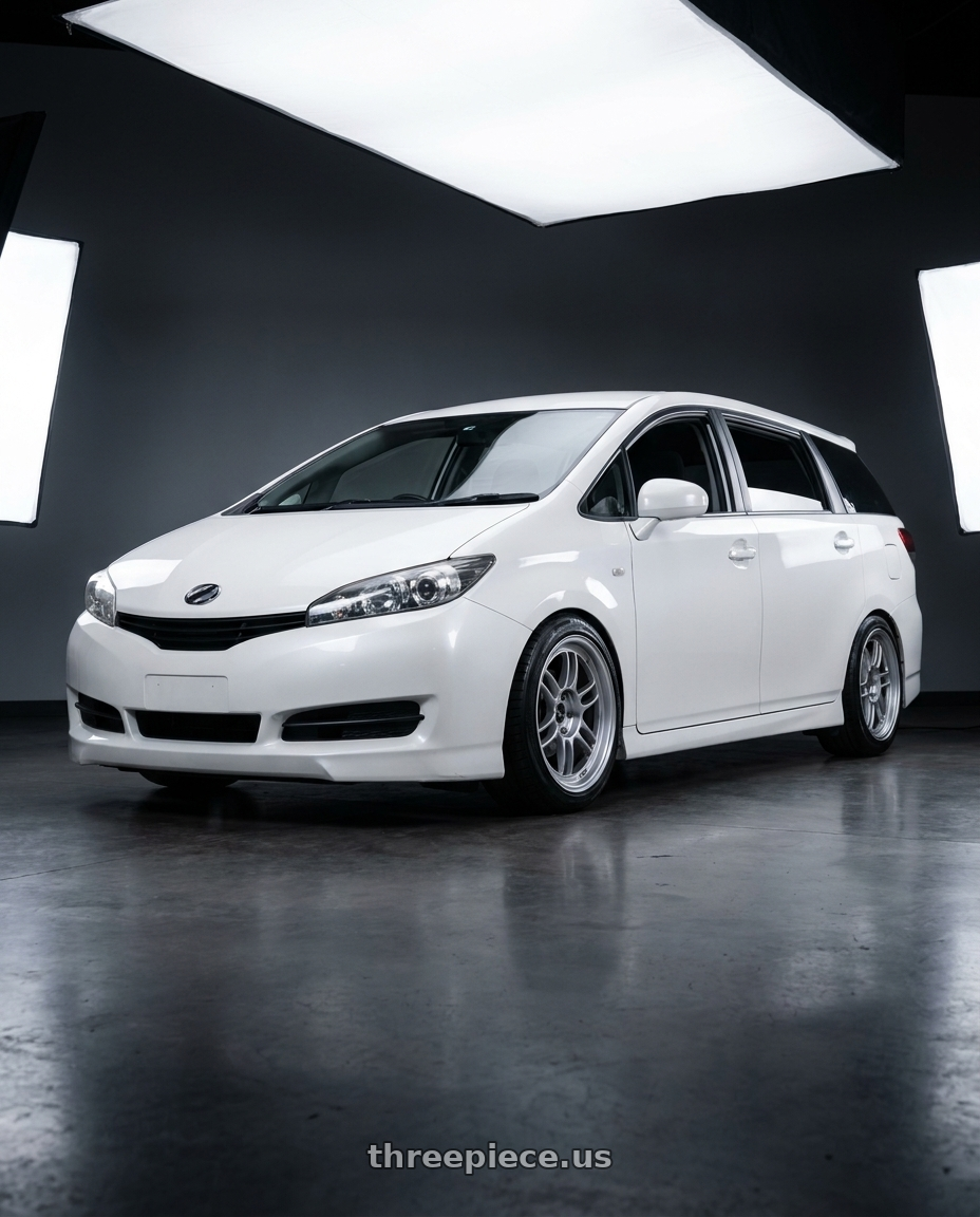 2014 toyota wish white with Enkei RPF1 5x114.3 18x7.5+48 Silver wheels