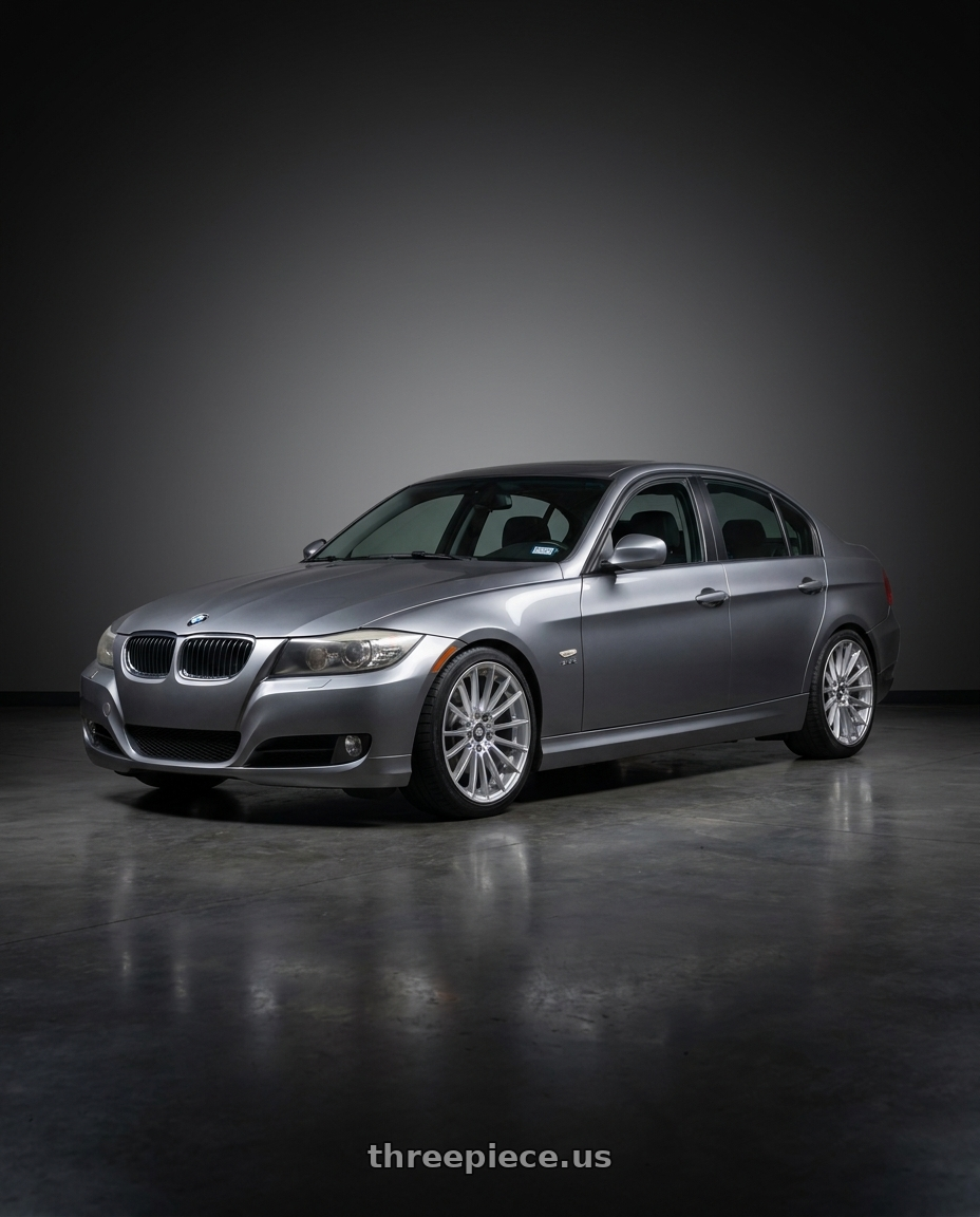 2011 bmw 328xi with ESR Wheels RF11 5x120 18x9.5 +22 Brushed Hyper Silver wheels