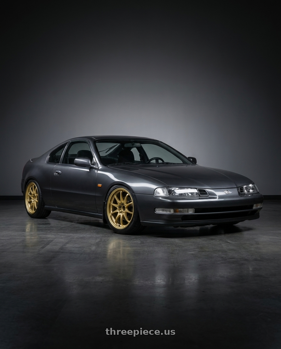 1995 Honda Prelude with Volk Racing CE28N-PLUS 5x114.3 17x9+22 Gold wheels