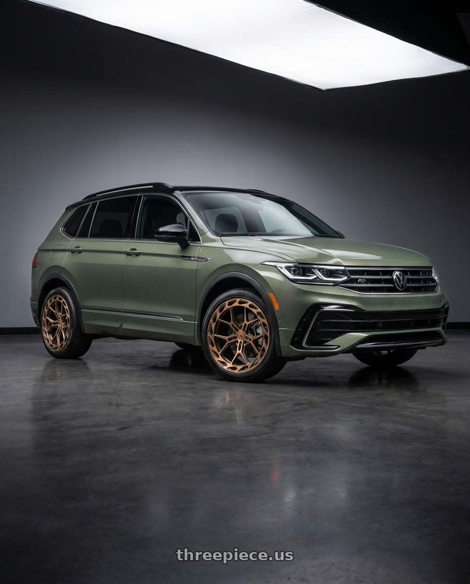 2026 VW Tiguan SEL R-Line with Rohana RFX19 5x112 20x9 +25 Machine Bronze wheels