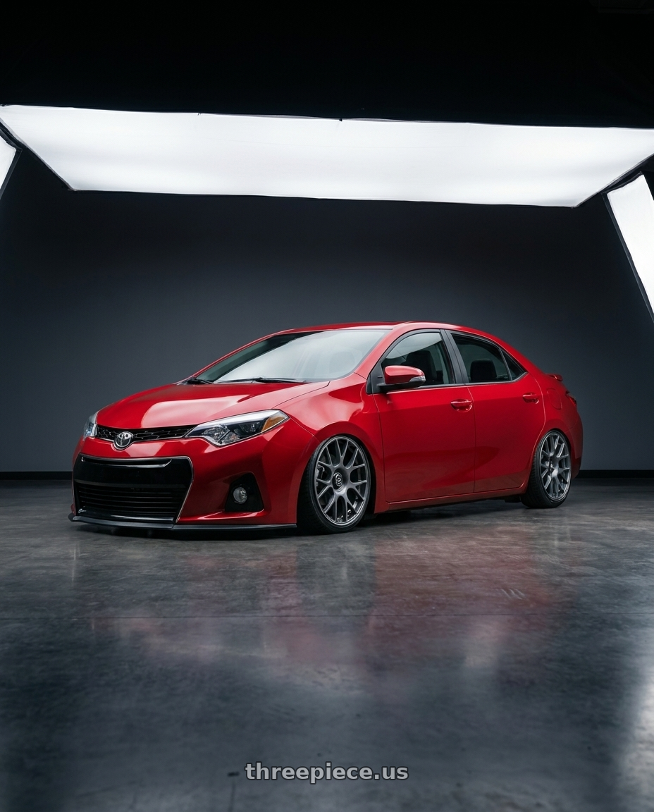2016 Toyota corolla s with fifteen52 APEX 5x112 / 5x120 18x8.5 +35 FROSTED GRAPHITE (SATIN GREY) wheels