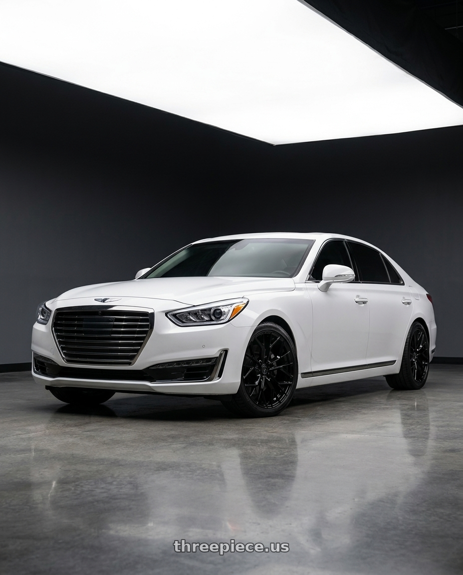 2018 genesis g90 ultimate with MARQUEE WHEELS M1004 5x114.3 20x9+33 GLOSS BLACK wheels