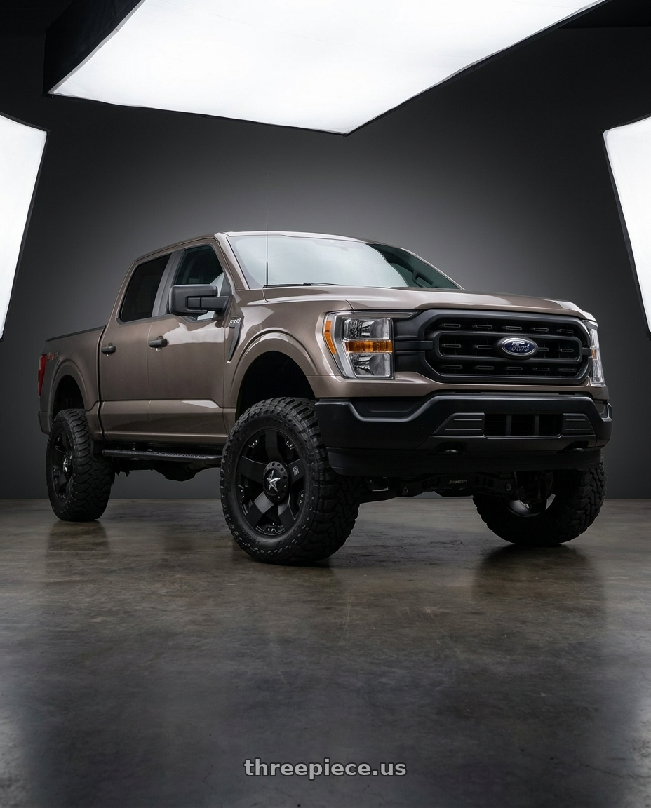 2013 Ford F-150 with XD XD775 ROCKSTAR 6X135/6X139.7 20X8.5 +10 MATTE BLACK wheels