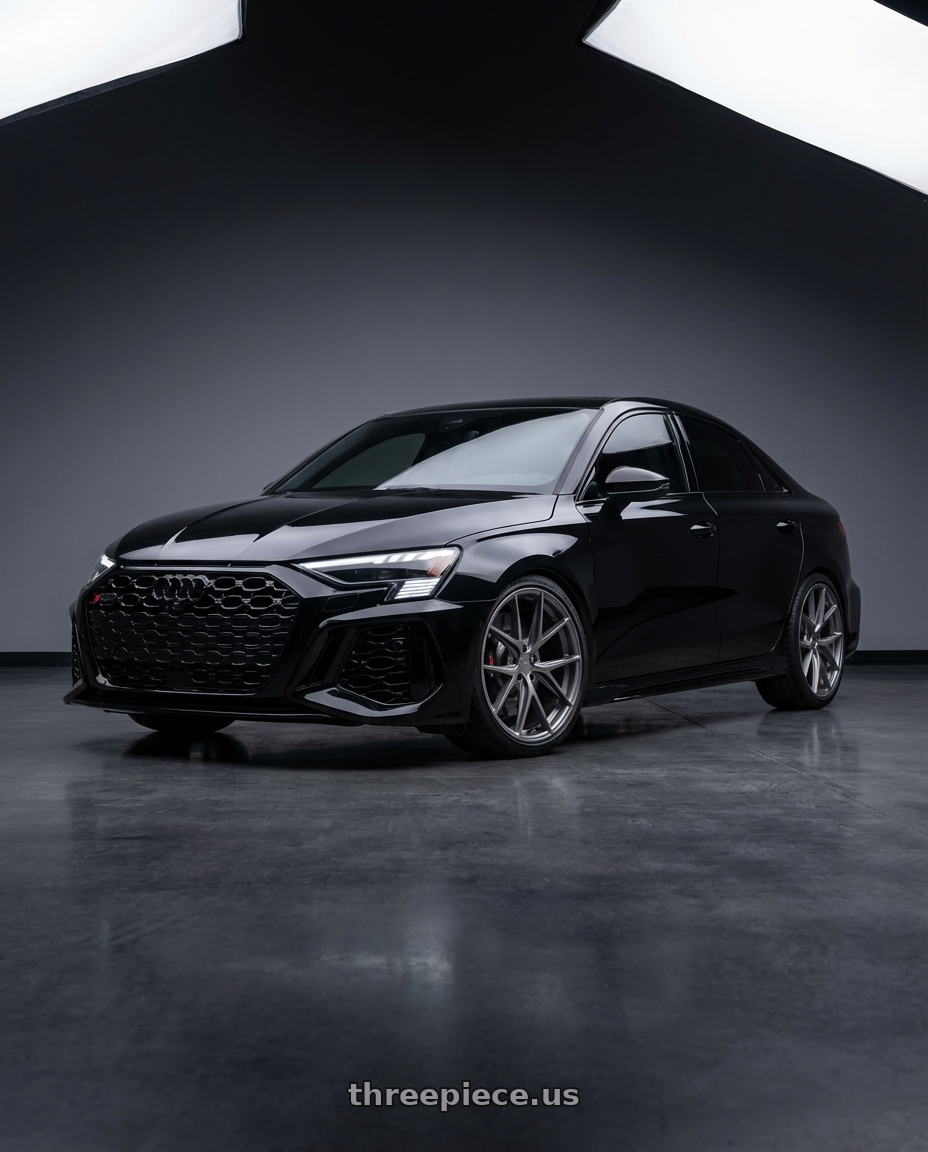 2022 Audi RS3 8Y with Niche 1PC M116 MISANO 5X112 19X9.5 +50 MATTE GUN METAL wheels