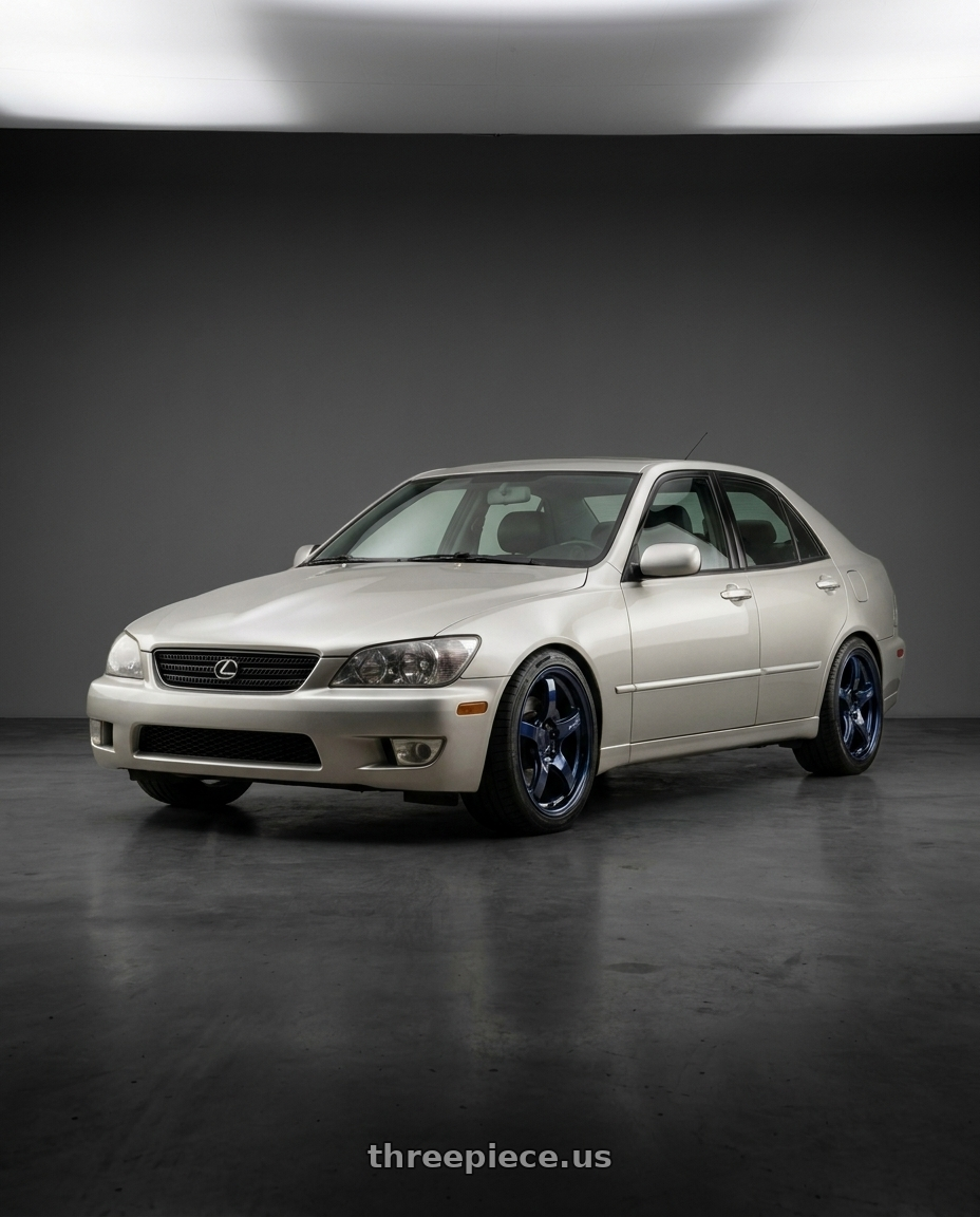 1999 Is200 Seilver with Gram Lights 57CR 5x120 18x9.5+38 Eternal Blue Pearl wheels