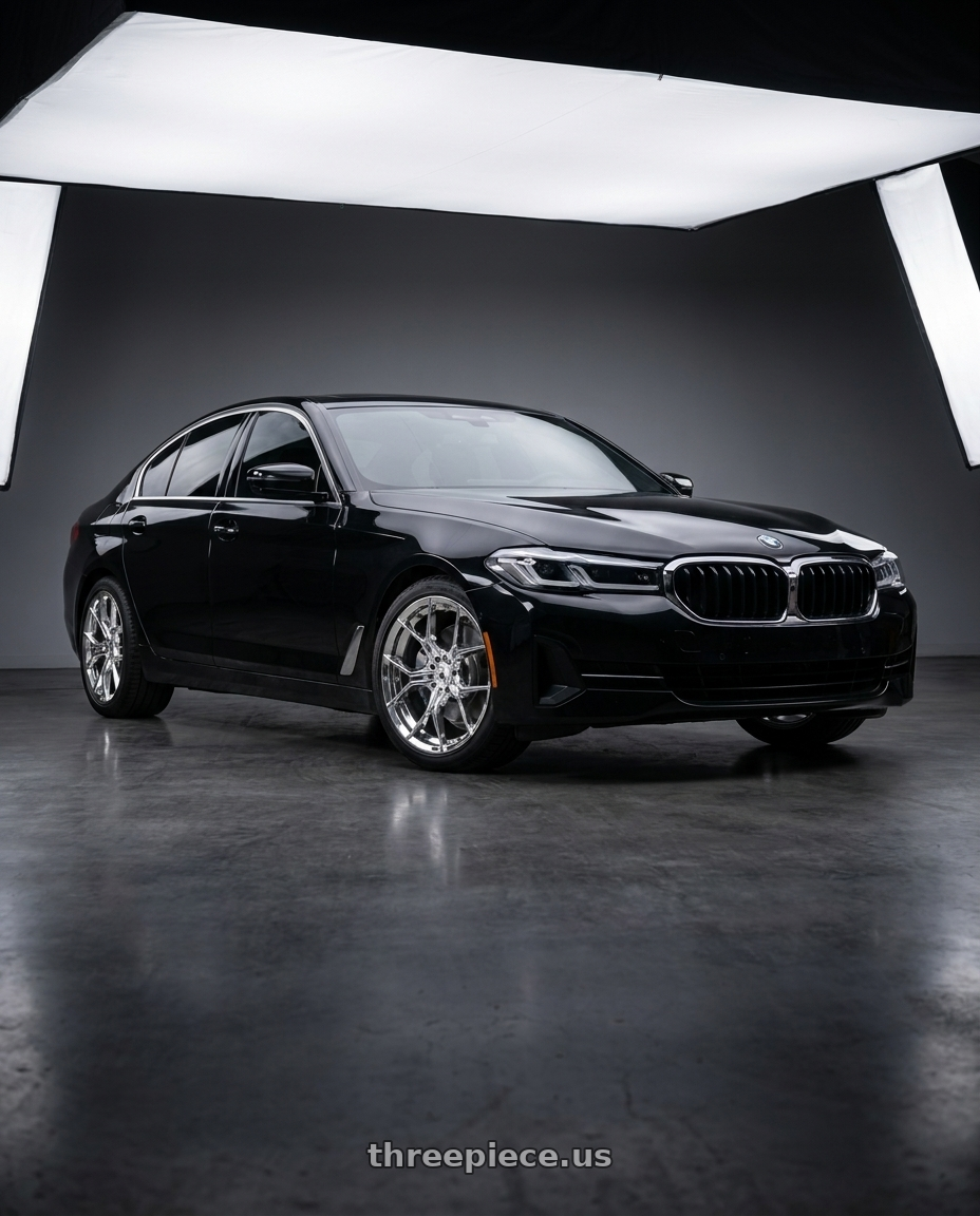 2021 Bmw 530 xdrive with Asanti Black ABL-37 MONARCH 5X112 20X9 +38 CHROME wheels