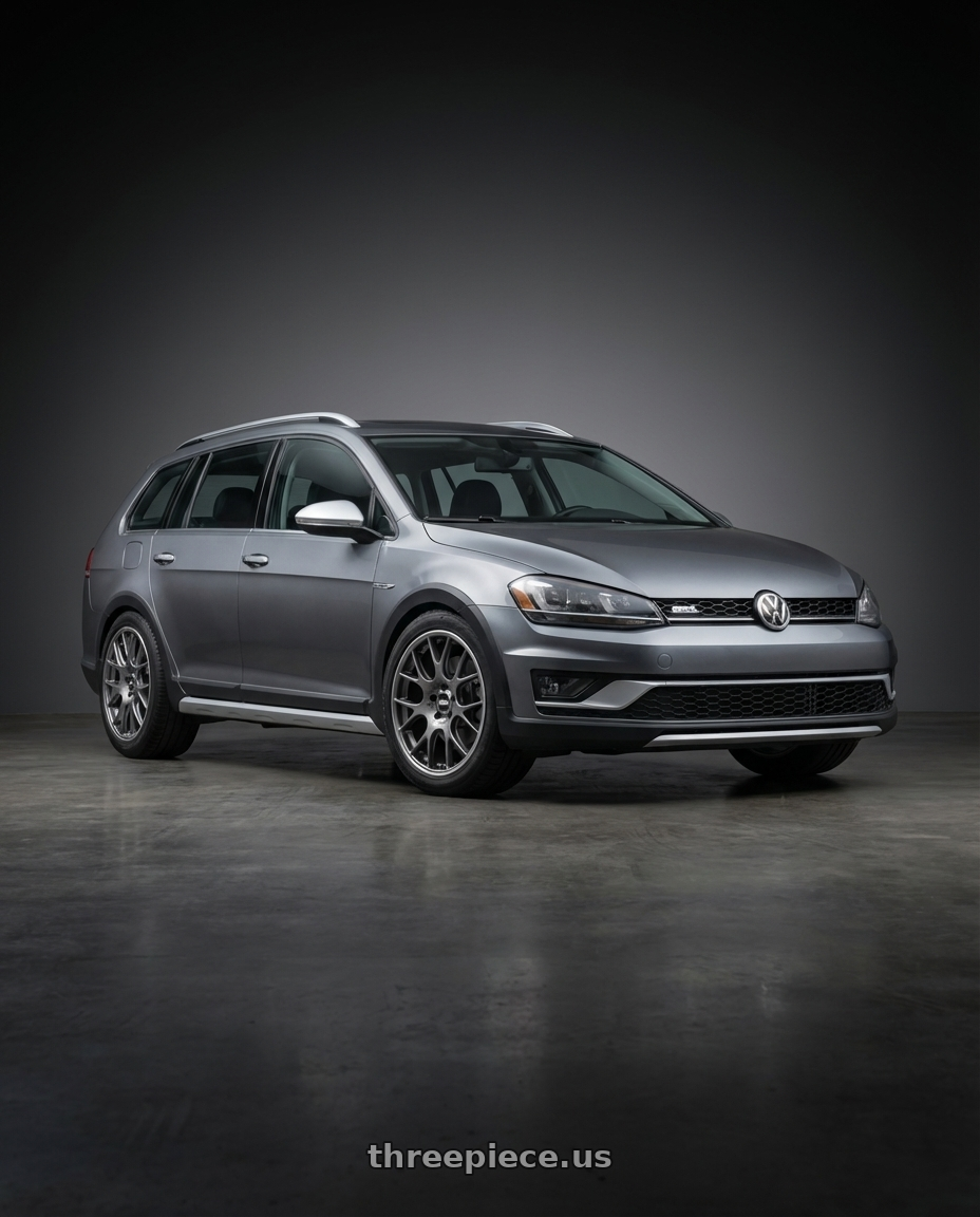 2017 Volkswagen golf alltrack sel with BBS CH-R 5x112 18x8.5 +38 Satin Titanium Polished Rim Protector wheels