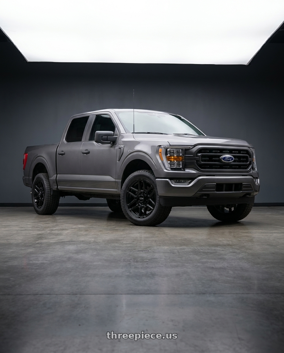 2021 Ford F-150 XL with Ion Type 146 6x135 20x9+18 Gloss Black wheels