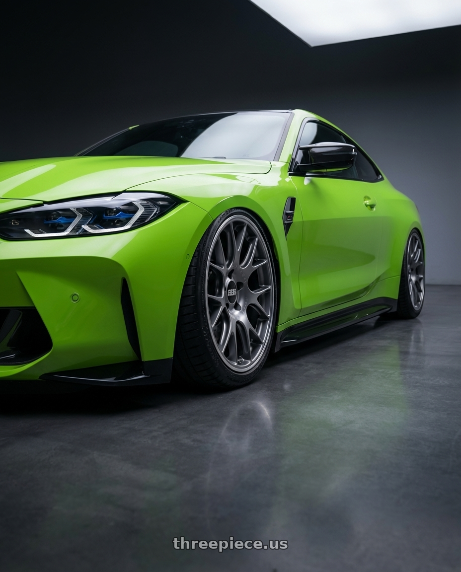 2024 BMW M4 G82 with BBS CH-R 5x112 19x9.5 +35 Satin Titanium Polished Rim Protector wheels