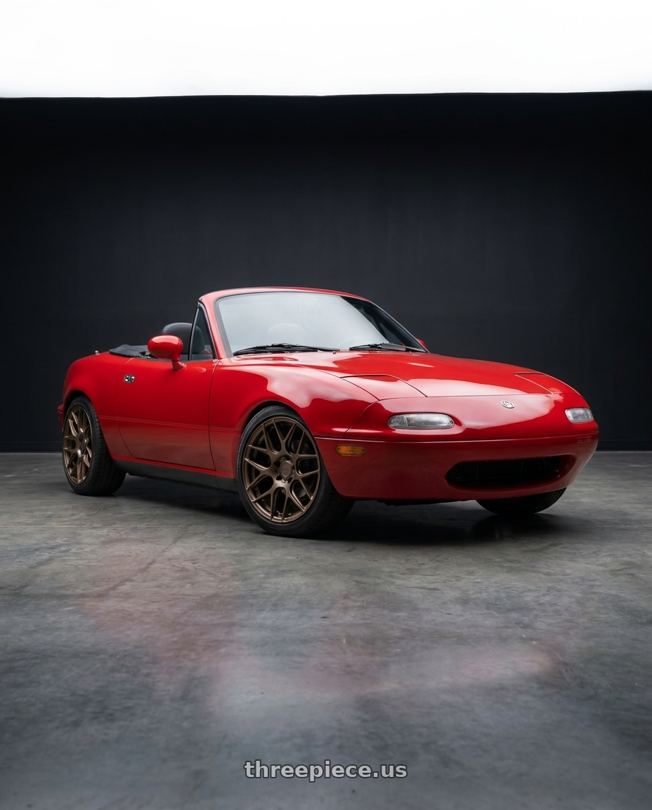 1990 Mazda Mx 5 with MRR FS1 5x112 18x8.5  +25 Gloss Bronze wheels
