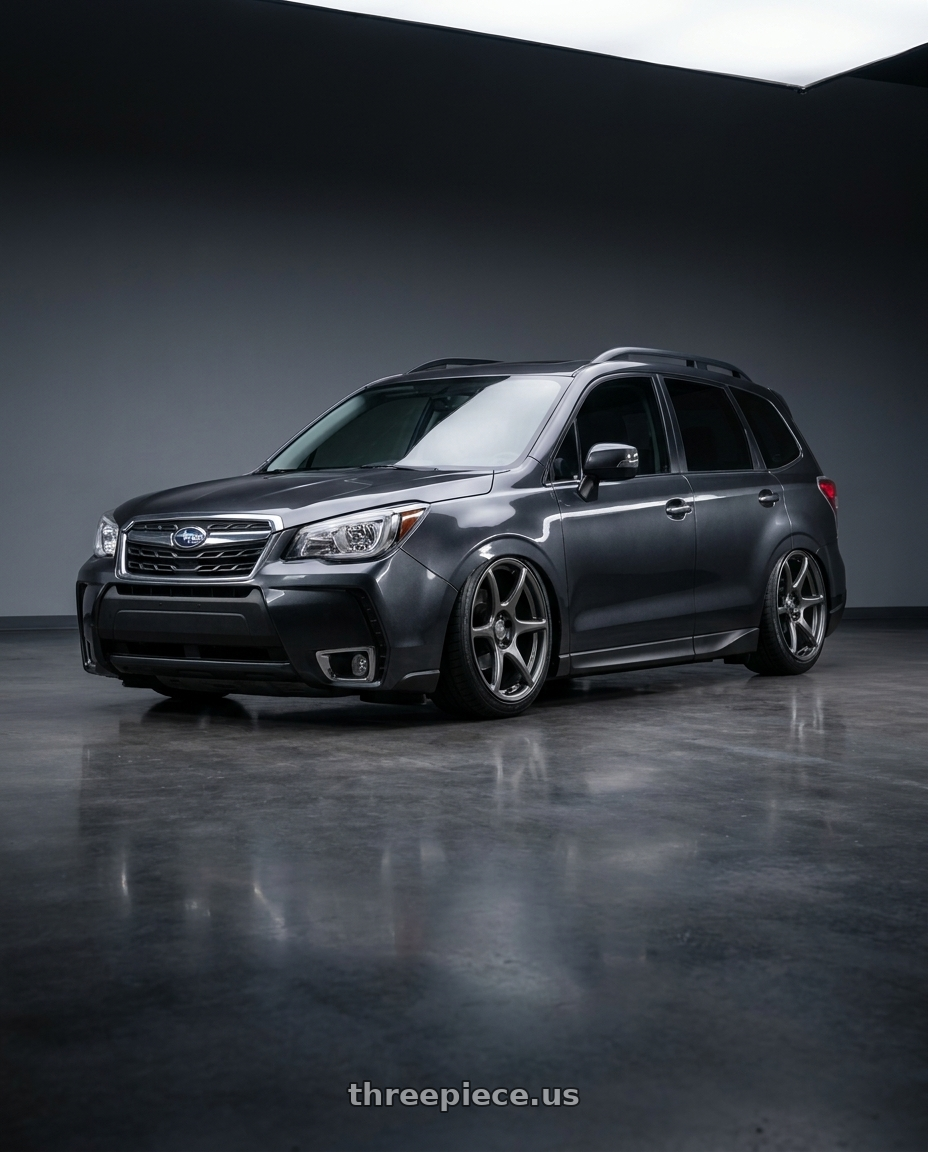 2017 Subaru forester xt dark metallic grey fitted with Kansei K11G Tandem 5x114.3 19x9.5 22 Gunmetal $385 wheels