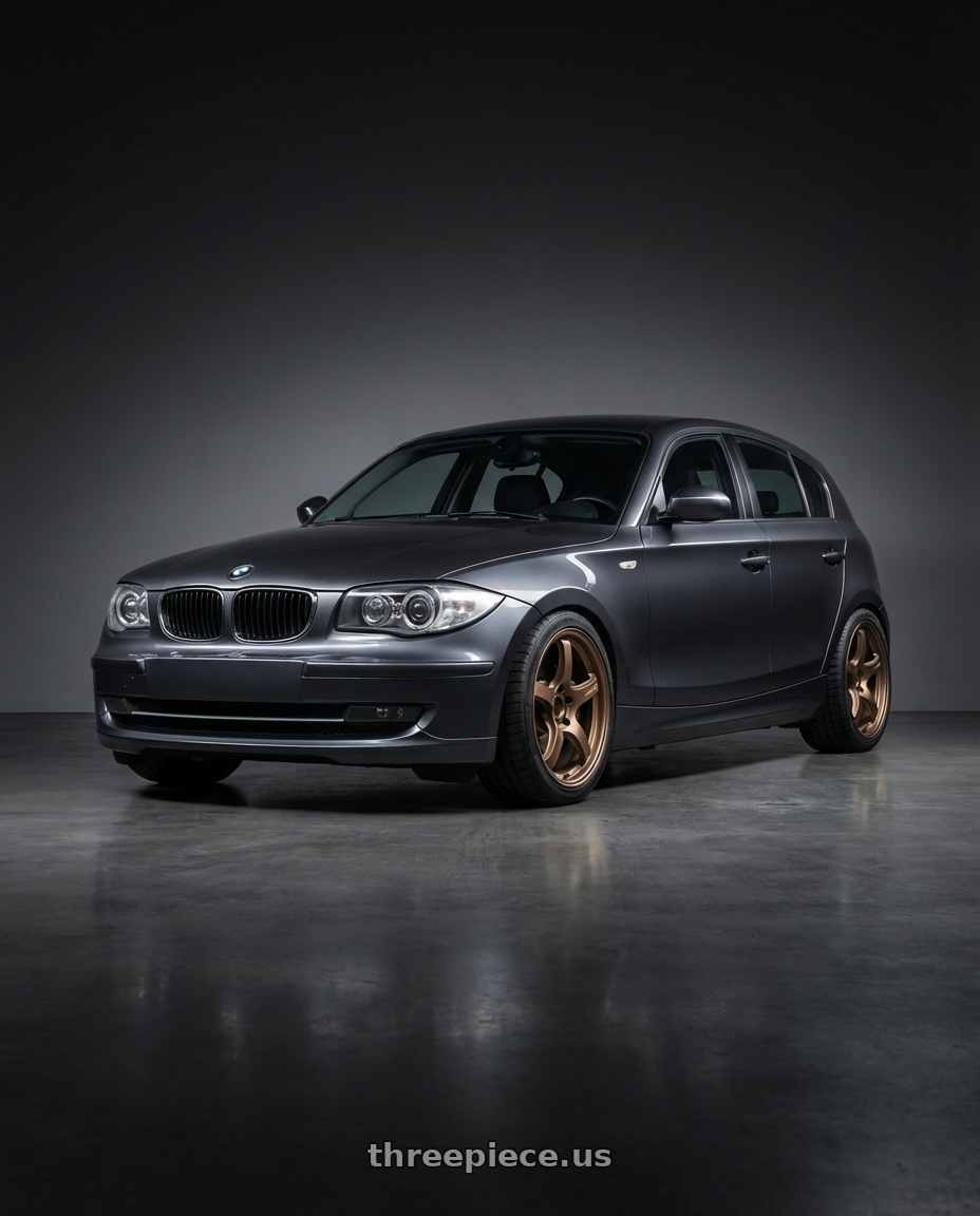 2012 BMW 1 Series E82 with Gram Lights 57CR 5x120 18x9.5+38 Bronze II wheels