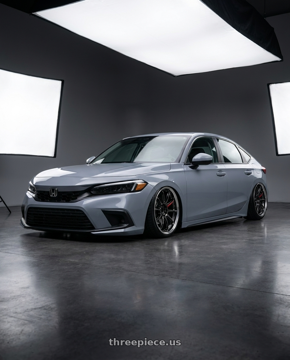 2023 Honda civic hatchback with Work Zr10 2P 5x114.3 18x10.0 +38 Glim Black wheels