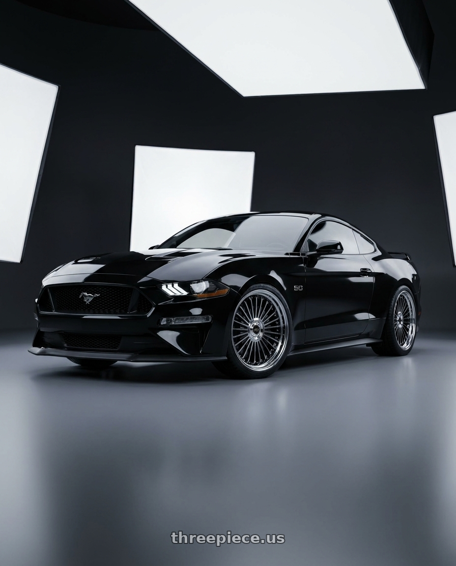 2020 Ford Mustang with Work Emitz Black Polish 5x114.3 19x7.5 +45 wheels