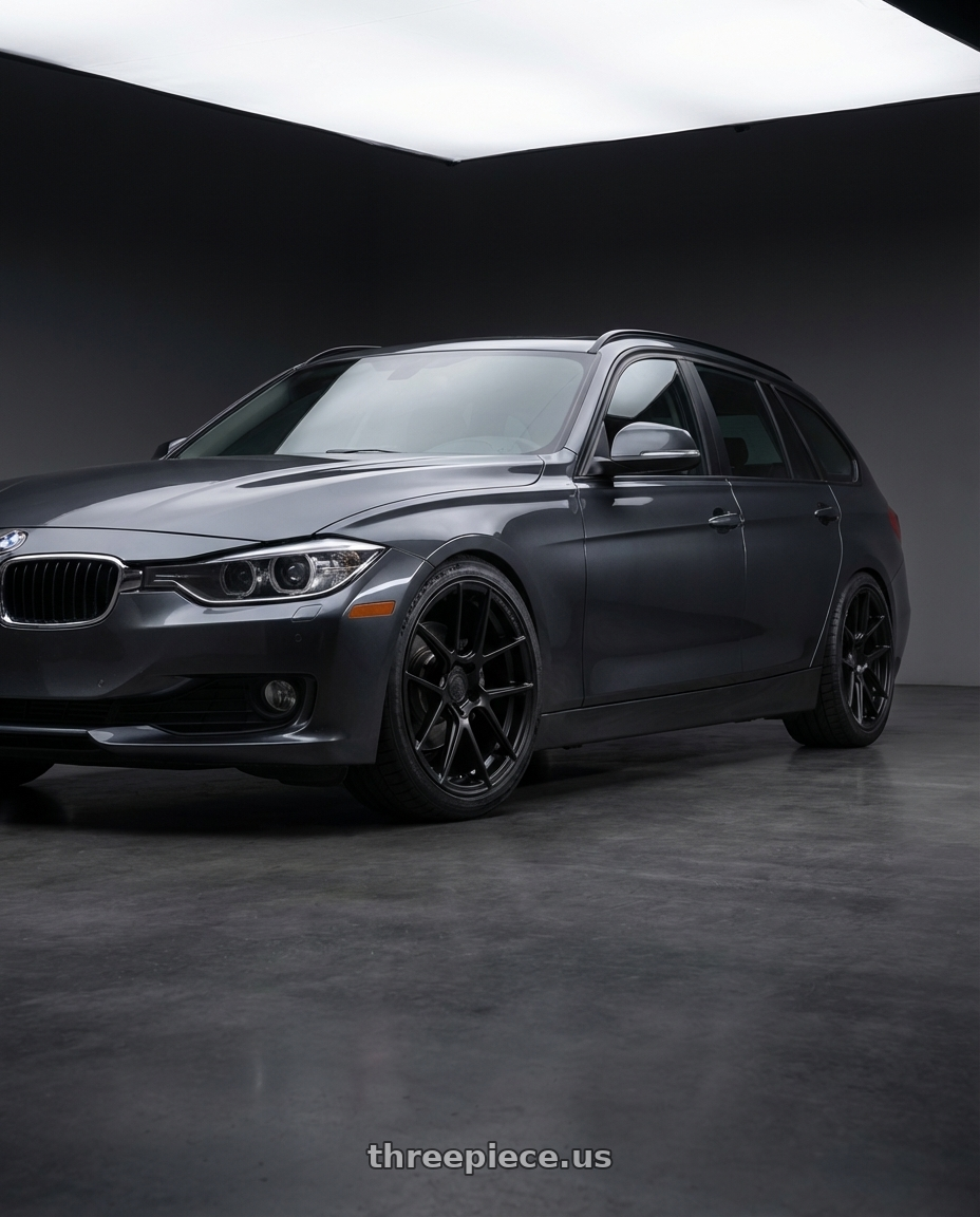 2016 BMW 3 Series F30 with Avant Garde Wheels M510 5X120 19x8.5 +33 Matte Black wheels