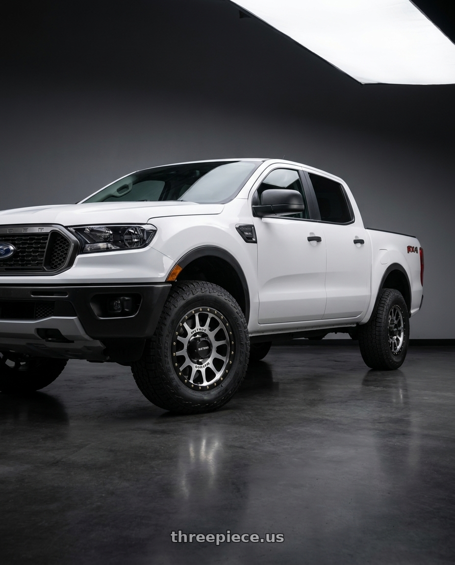 2021 Ford Ranger XL with Method Race Wheels 305MB NV 6x139.7 17x8.5 +0 MACHINED - MATTE BLACK LIP wheels