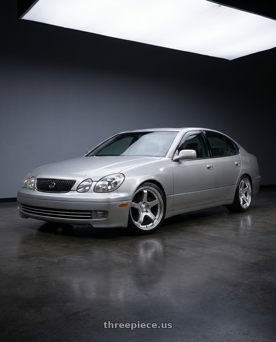 2001 Lexus Gs300 with KATANA RACING HR05 5x114.3 18x9.5 +38 Hyper Silver wheels
