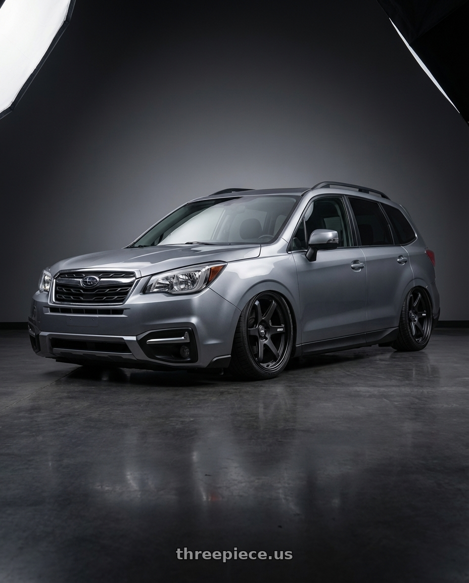 2017 subaru forester xt 2.0 touring metallic grey with ESR Wheels APEX SERIES AP6 5x114.3 19x9.5 +35 Matte Black wheels