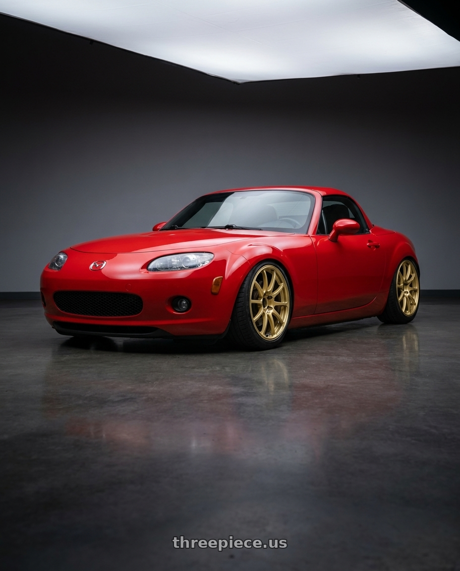 2012 Mazda MX-5 Miata NC with Advan RCIII 5x114.3 17x8+38 Gold wheels