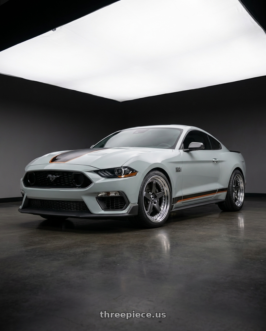 2021 Ford Mustang Mach 1 with Work Zistance W5s 5x114.3 20x10+38 s disk Brilliant Silver Black wheels