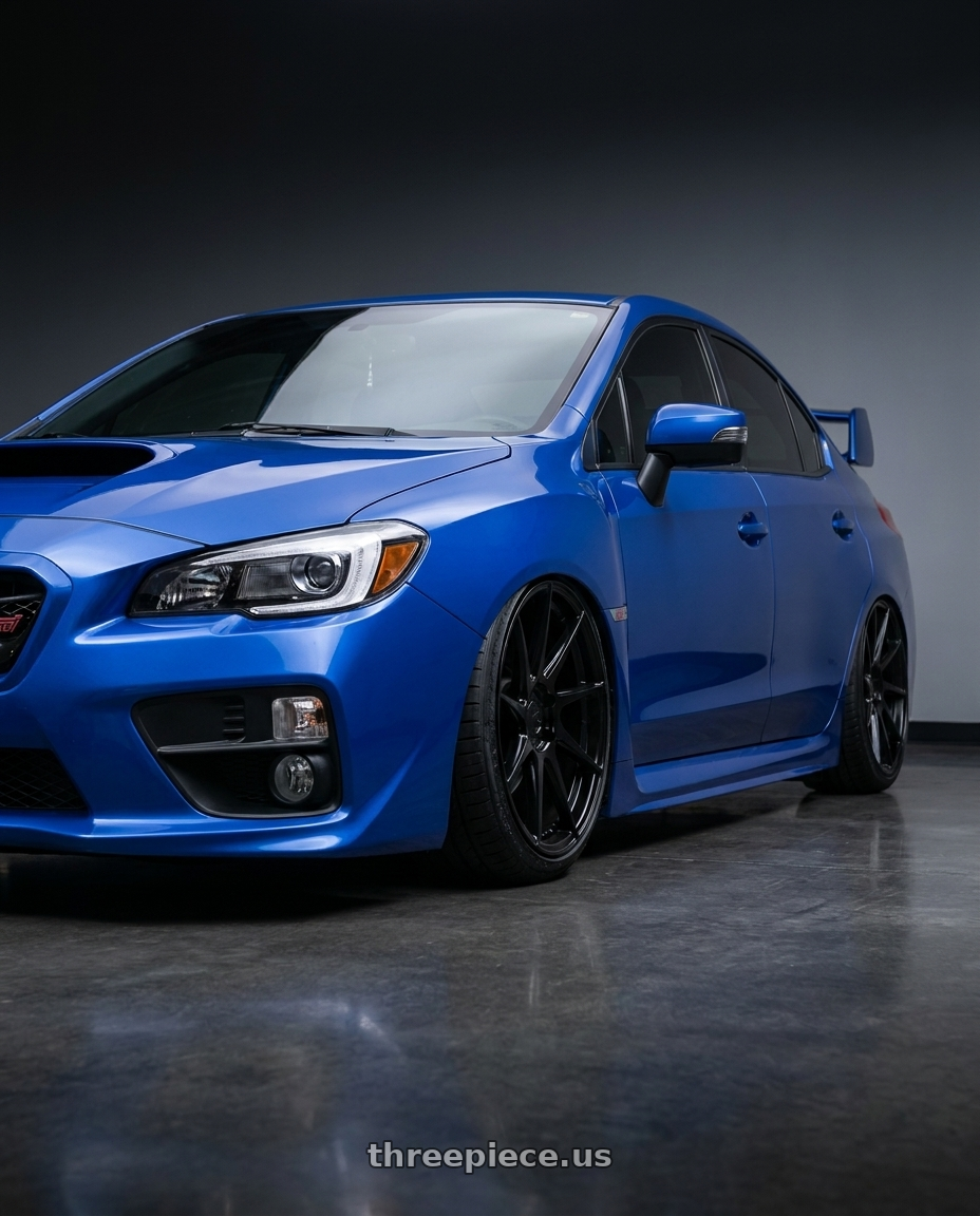 2013 Subaru WRX STI with Aodhan AH09 5x114.3 18x9.5 +35 Gloss Silver Machined Face wheels