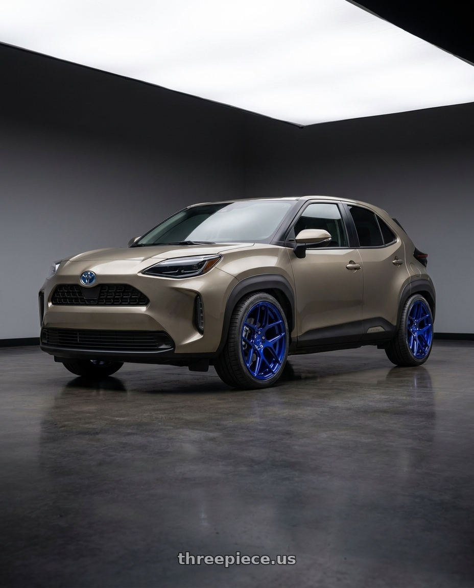 2024 Toyota Yaris Cross with MRR FS1 5x130 18x8.5  +45 Candy Blue wheels
