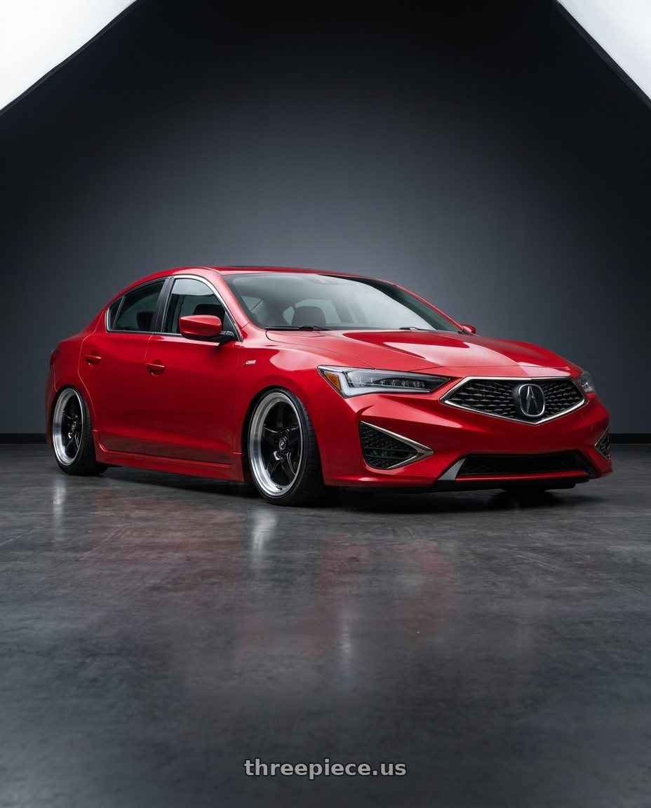 2012 Acura ILX with Forgestar D5 Drag 5x114.3 17x10 +50 Gloss Black Machined wheels